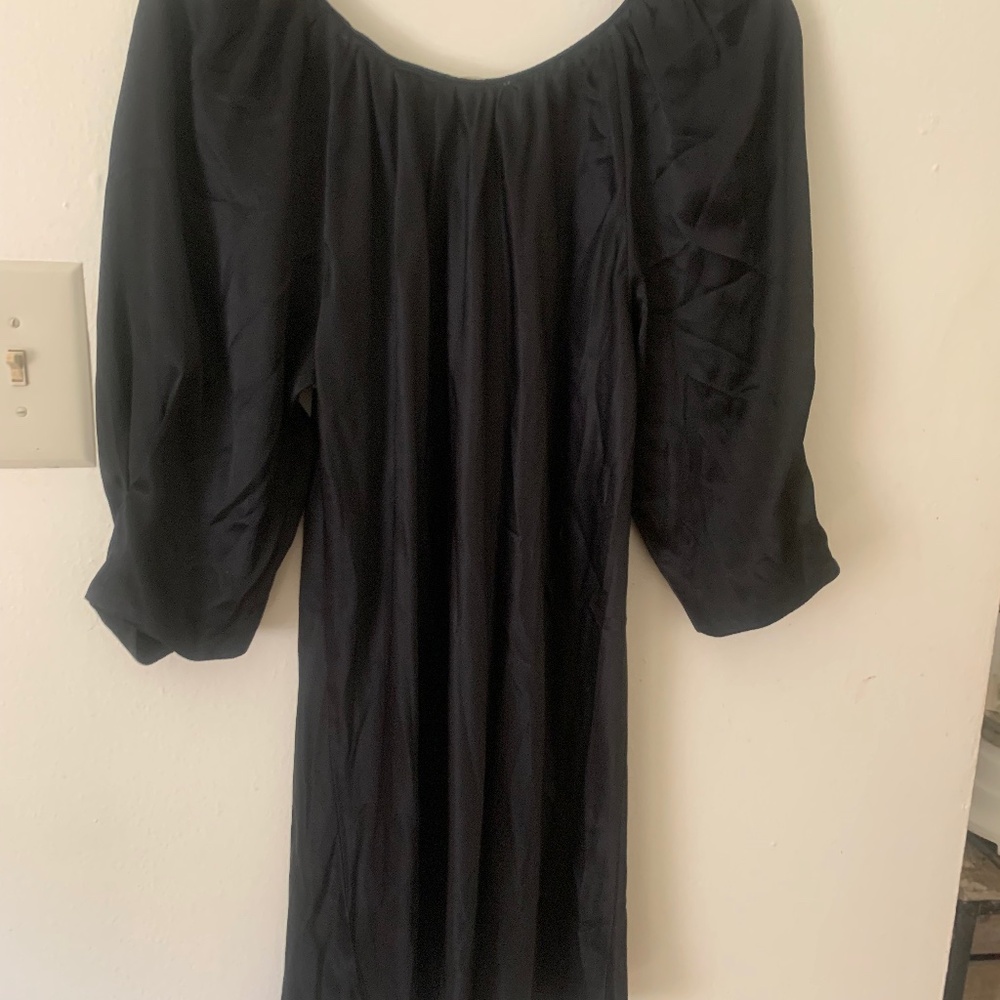 Black satin dress